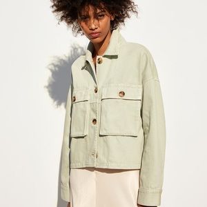 Zara Oversized Shirt with Pockets XS